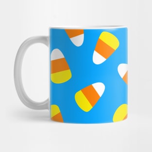 Candy Corn on Blue Mug